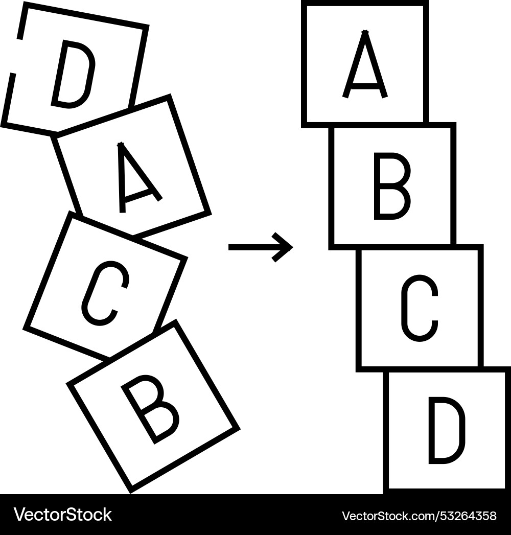 Sorting algorithm line icon Sorting algorithm line icon vector image