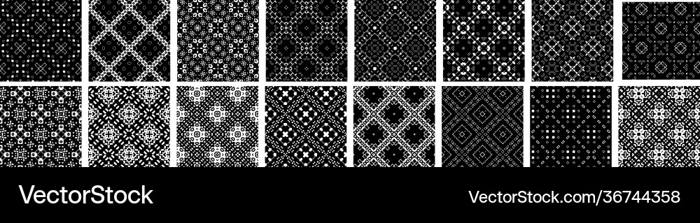 Universal different geometric seamless patterns Vector Image