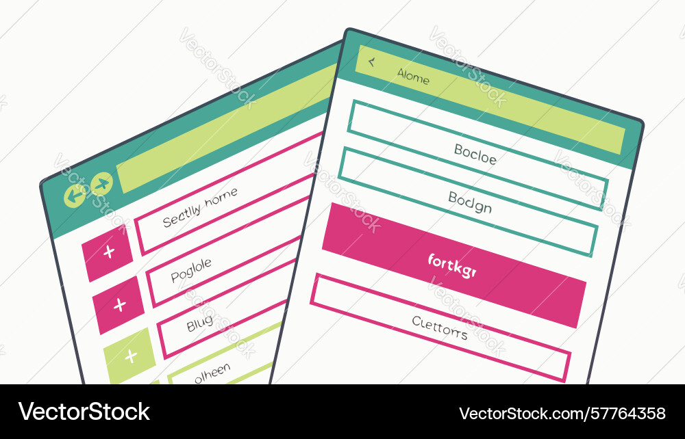 Web browser interface with form elements design vector image