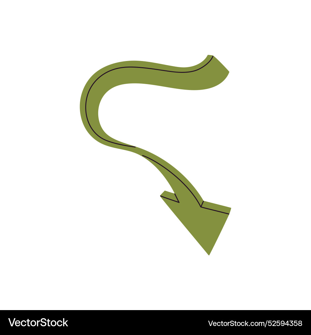 Wide 3d line with cursor to pointing direction Wide 3d line with cursor to pointing direction vector image