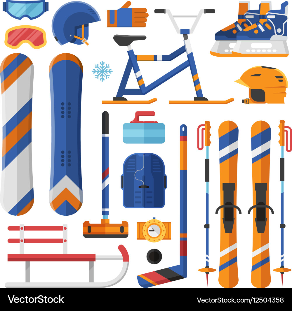 Winter Sports Gear & Equipment vector image
