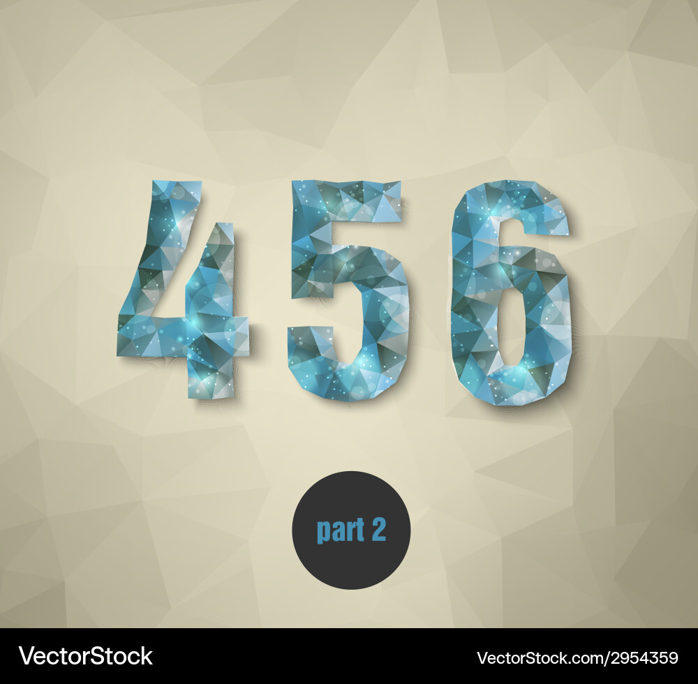 Abstract Blue Triangular Crystal Numbers vector image