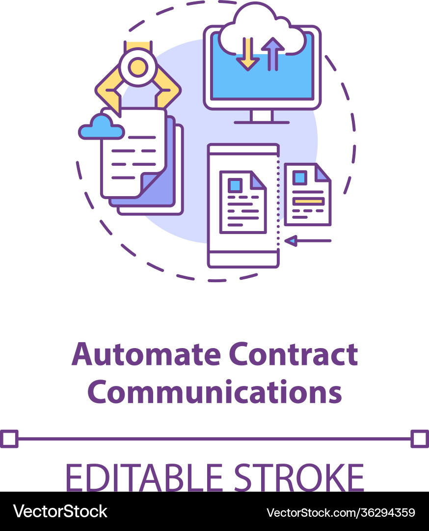 Automate contract communications concept icon Automate contract communications concept icon vector image