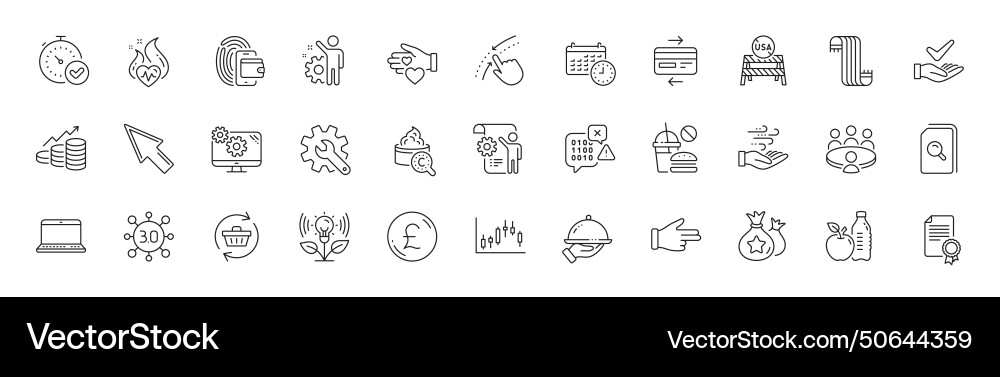 Binary code candlestick graph and settings line Binary code candlestick graph and settings line vector image