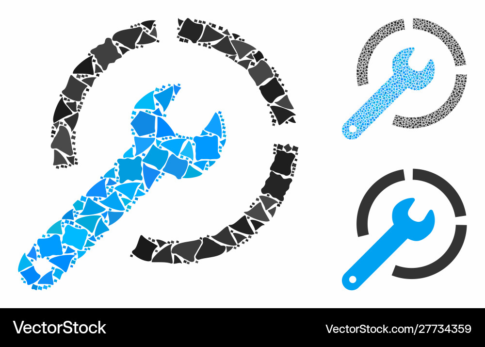 Configure spanner composition icon rough Vector Image