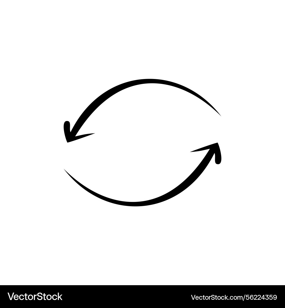 Double headed curve arrow icon set Vector Image