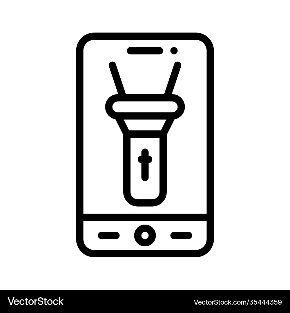 Flashlight app icon mobile application vector image