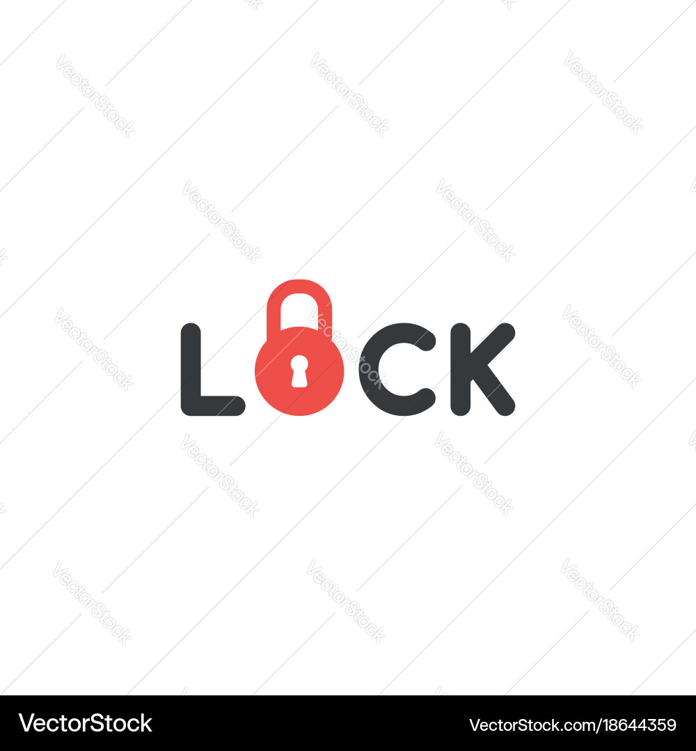 Flat design style concept lock text Vector Image