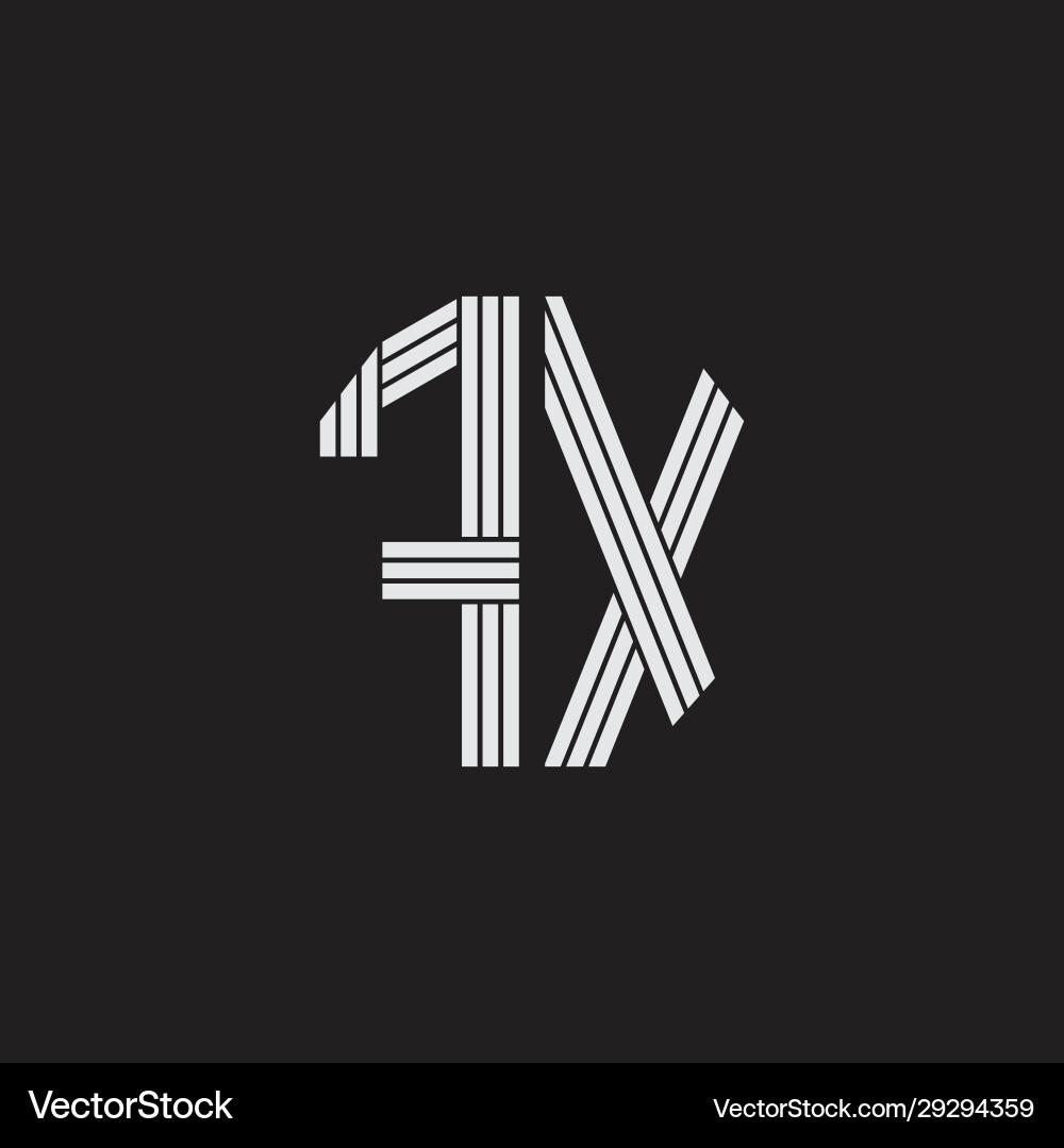 Fx logo monogram with outline style linked Vector Image