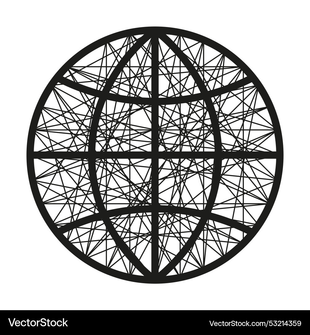 Global network icon web connection symbol vector image