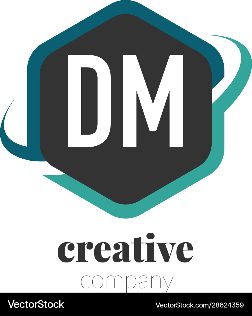 Initial letter dm creative hexagonal design logo – Royalty-Free Vector ...