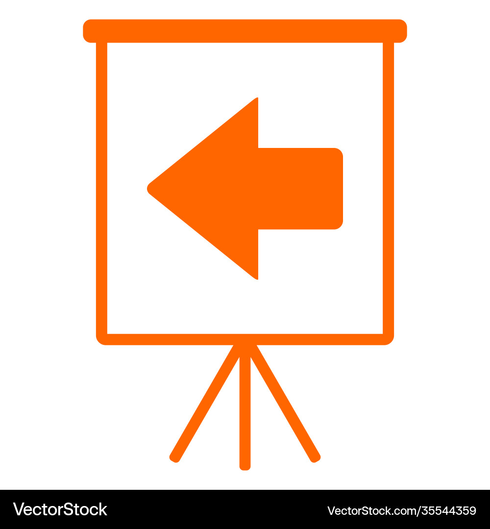Left arrow and flipchart Vector Image