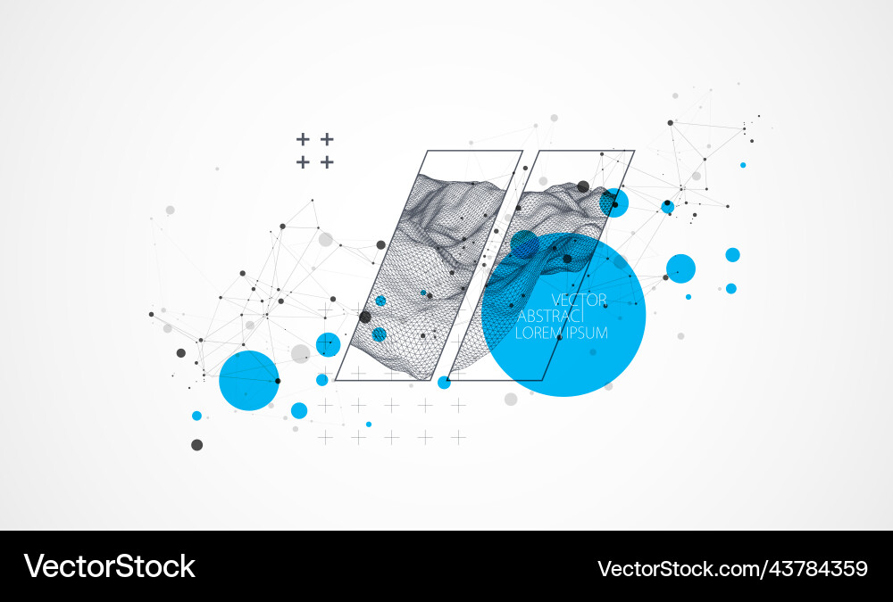 Modern science or technology elements in square Modern science or technology elements in square vector image