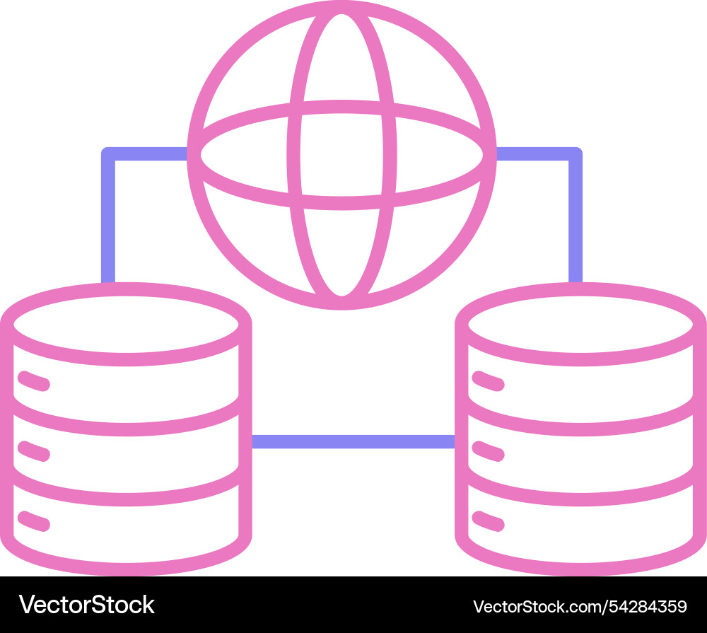 Network data line two colour icon Vector Image