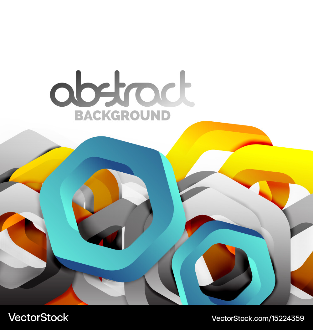 Overlapping hexagons design background vector image