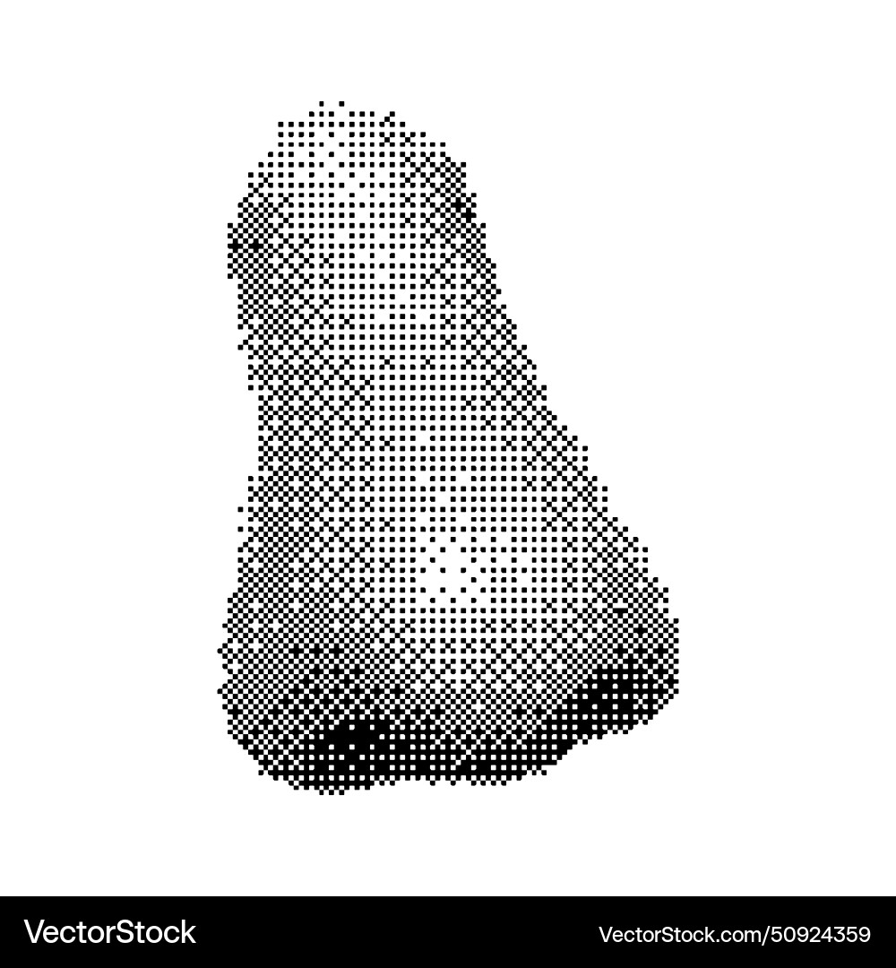 Realistic nose with bitmap halftone effect Realistic nose with bitmap halftone effect vector image