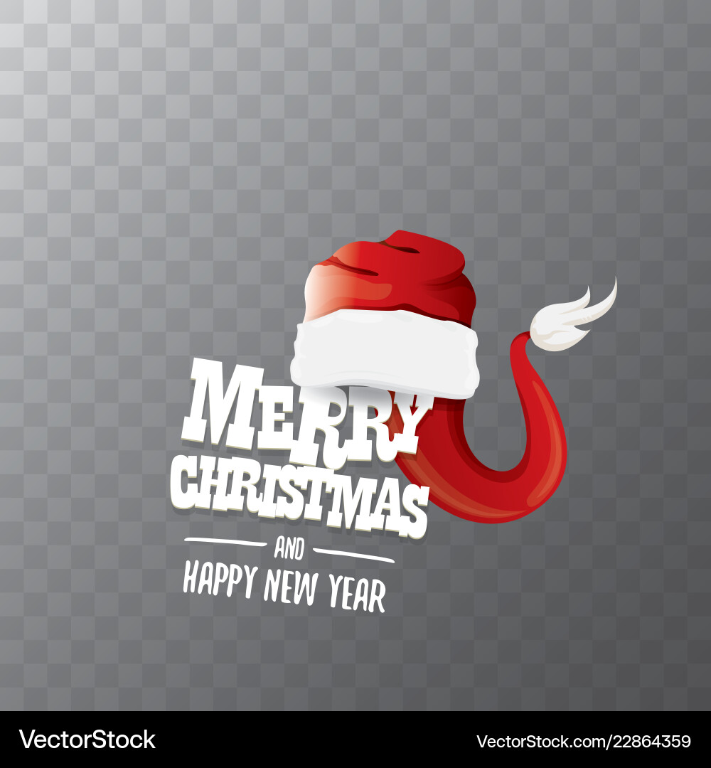Red santa hat label isolated on transparent Red santa hat label isolated on transparent vector image