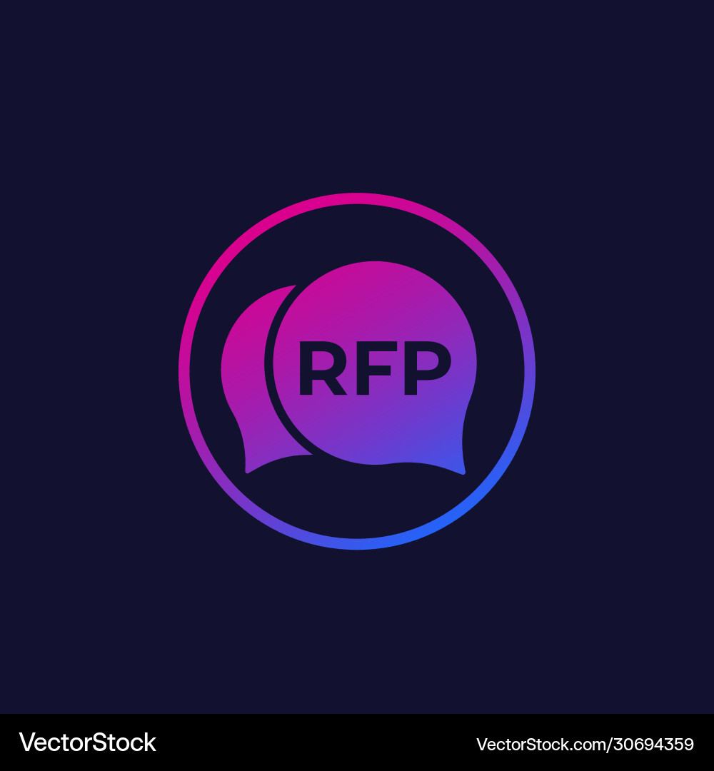 Rfp request for proposal icon in circle Vector Image