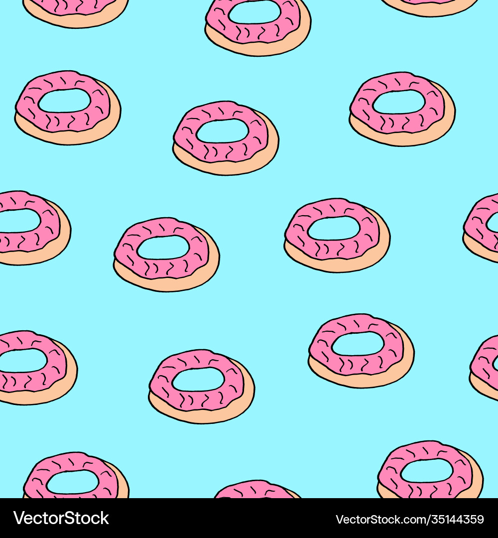 Seamless pattern donut Royalty Free Vector Image