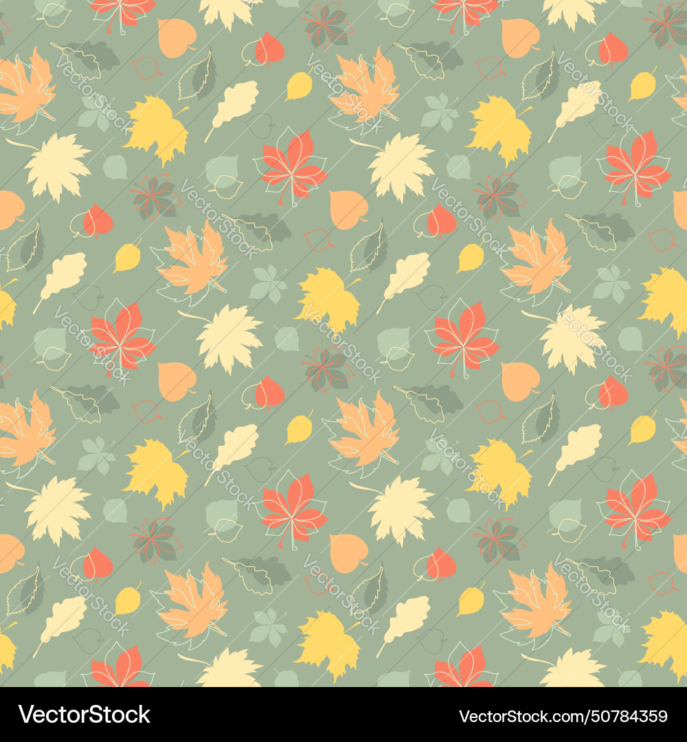 Seamless pattern with autumn leaves Royalty Free Vector