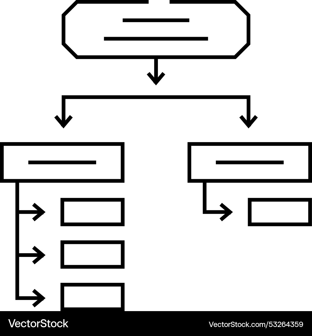 Search algorithm line icon Vector Image