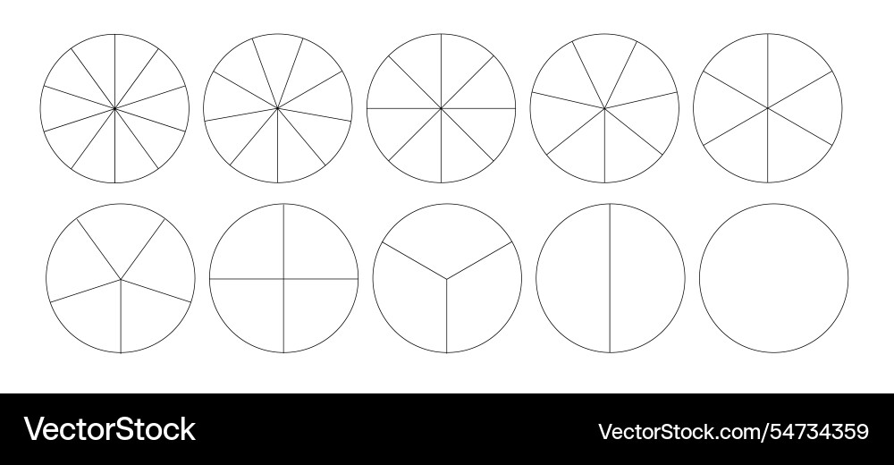 Segmented circles isolated on a white background vector image
