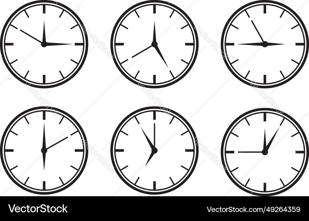 Set clock icon time line graphic design elements Set clock icon time line graphic design elements vector image