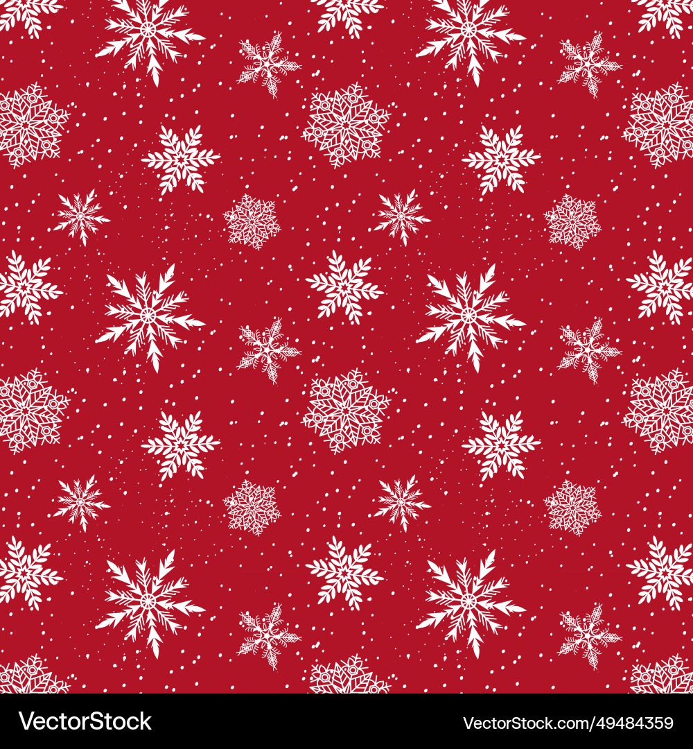 Snow and snowflakes in a pattern Snow and snowflakes in a pattern Vector Image