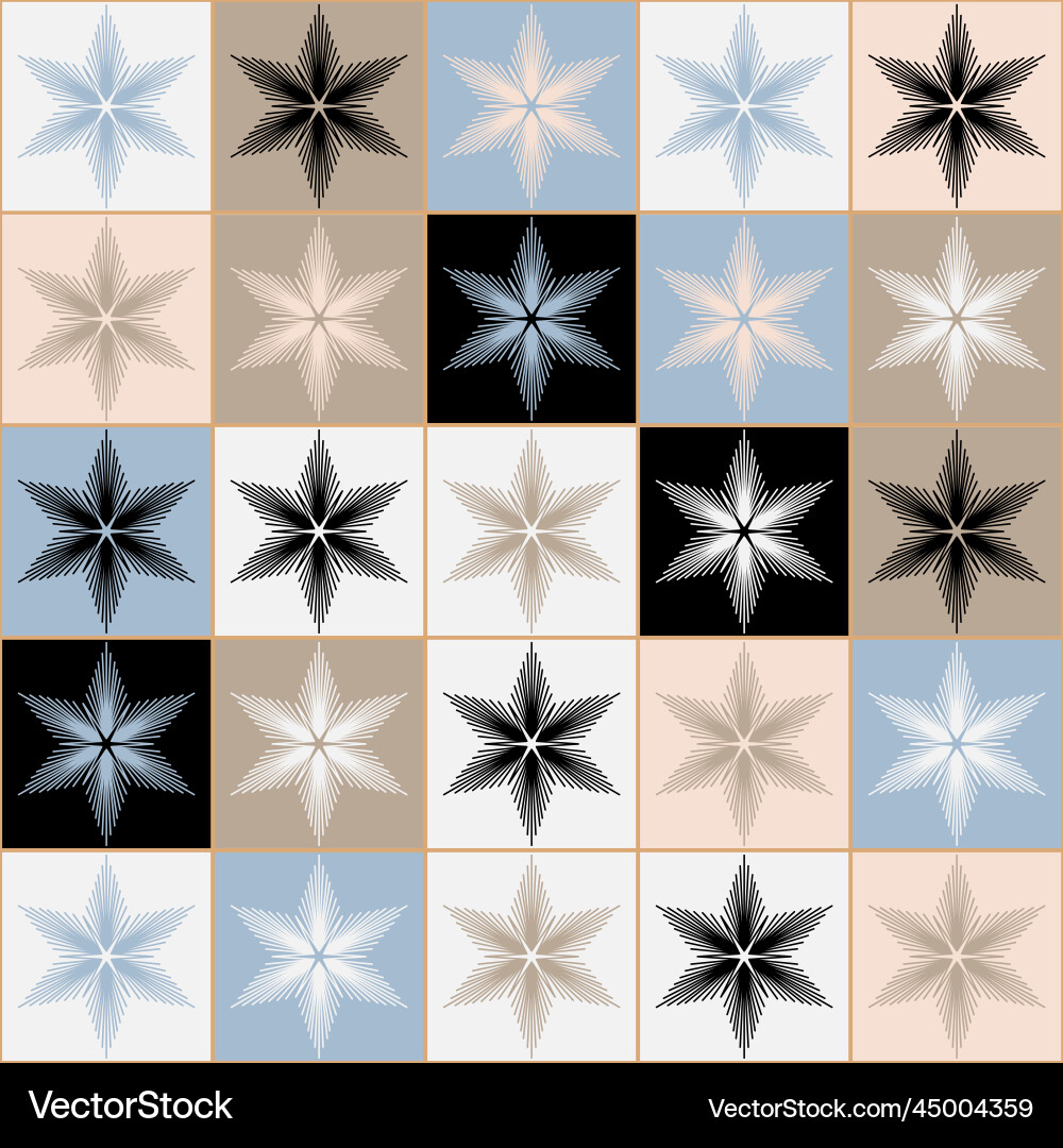 Snowflake on square background seamless pattern Snowflake on square background seamless pattern vector image