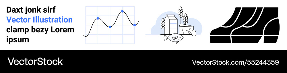 Statistical chart with line graph dairy products Statistical chart with line graph dairy products vector image