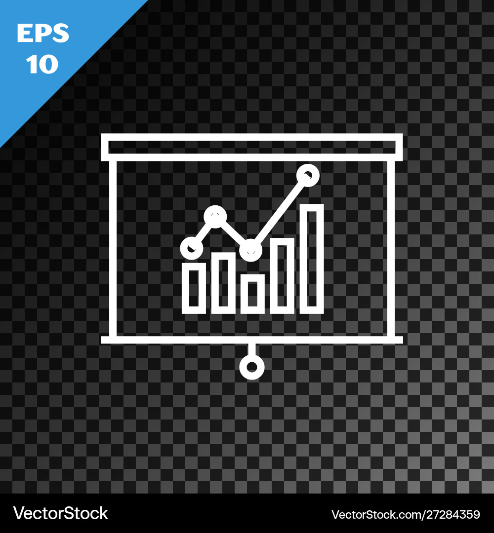 White line board with graph chart icon isolated White line board with graph chart icon isolated vector image