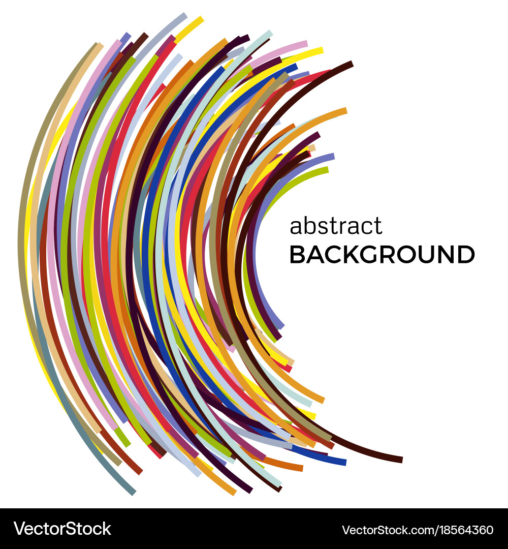 Abstract background with multicolored curved lines vector image