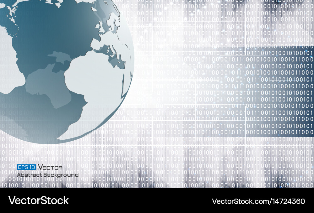 Abstract binary code and world Vector Image