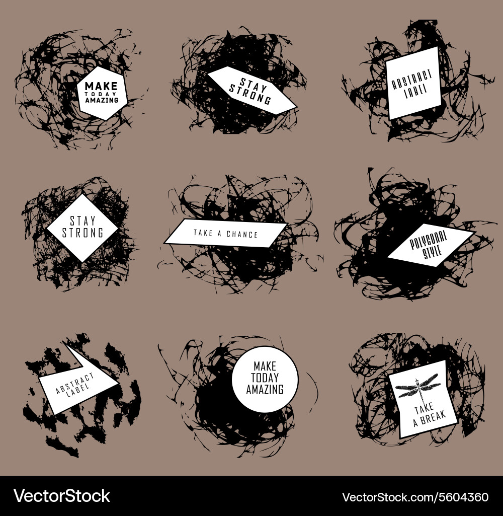 Abstract set of blobs splash labels Vector Image