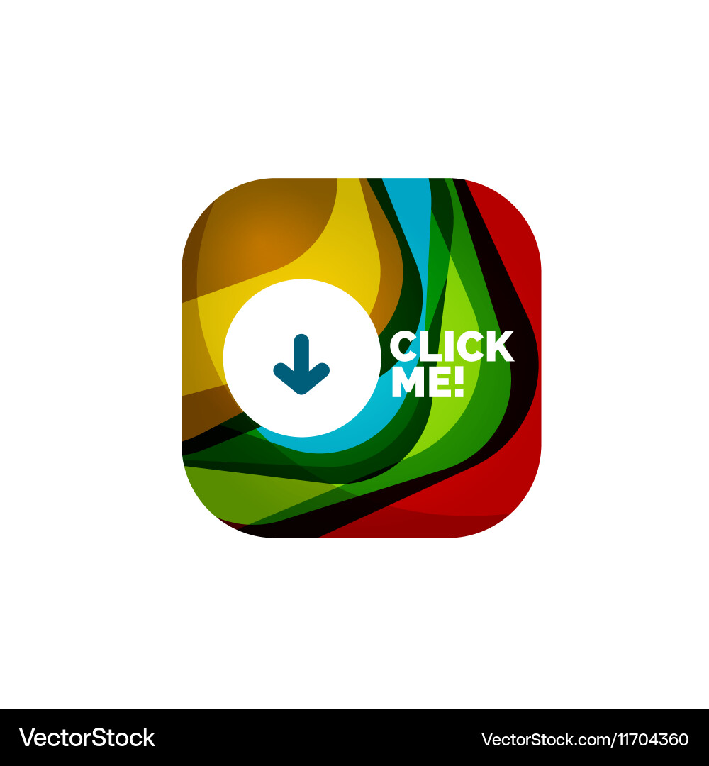 Abstract square button template Vector Image