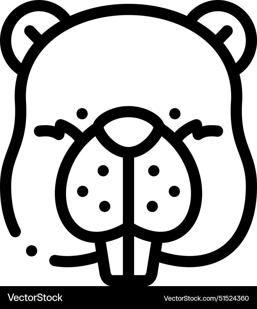 Beaver icon thin linear style design isolated Vector Image