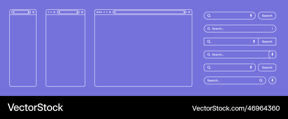 Blank web browser internet page window Blank web browser internet page window vector image