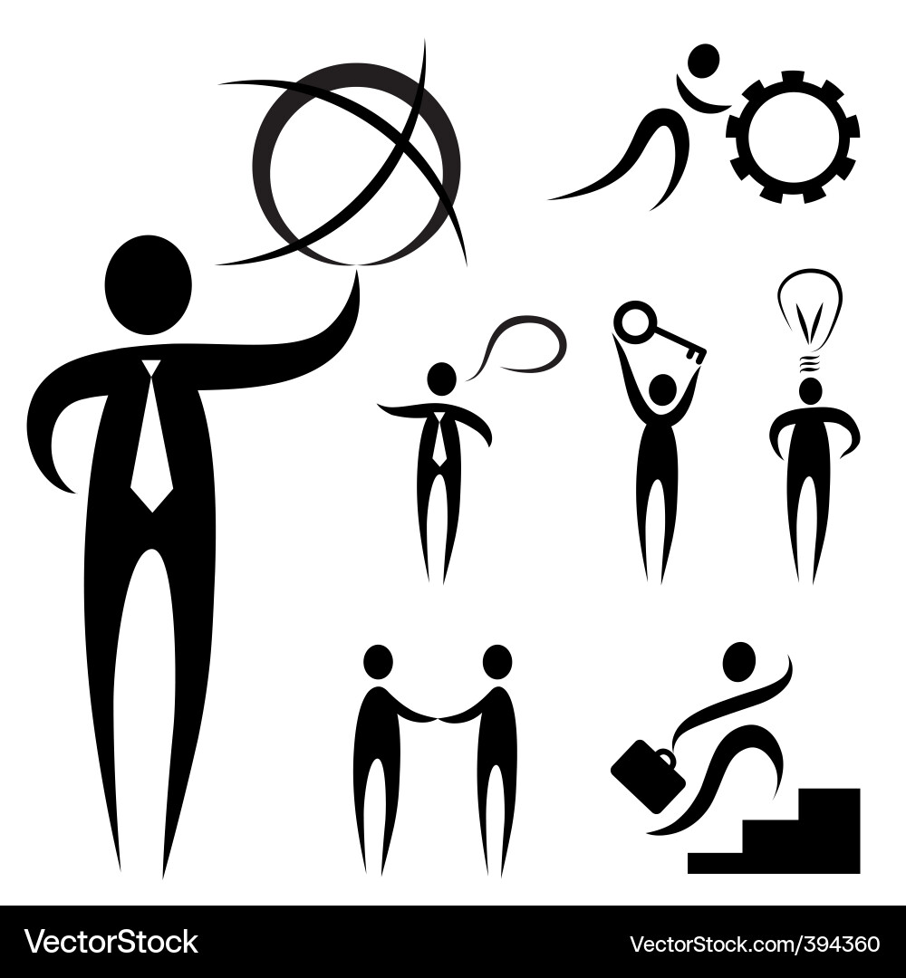 Business People Icons Set Vector Image