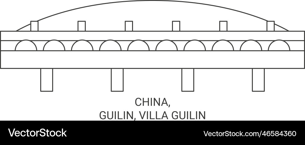 China guilin villa travel landmark China guilin villa travel landmark vector image