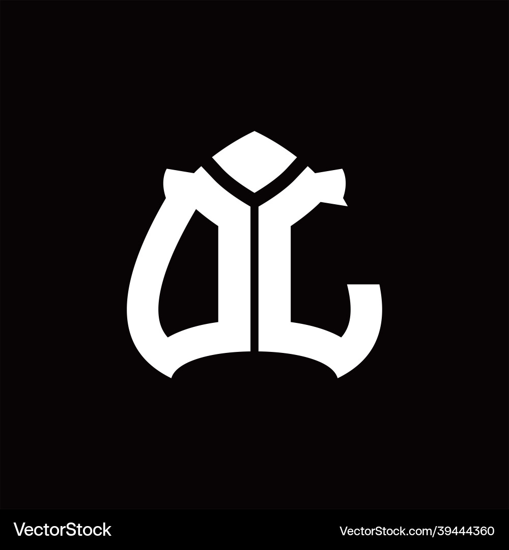 Dl logo monogram with spade shape design template vector image