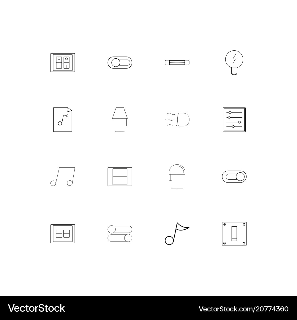 Electrical linear thin icons set outlined simple vector image