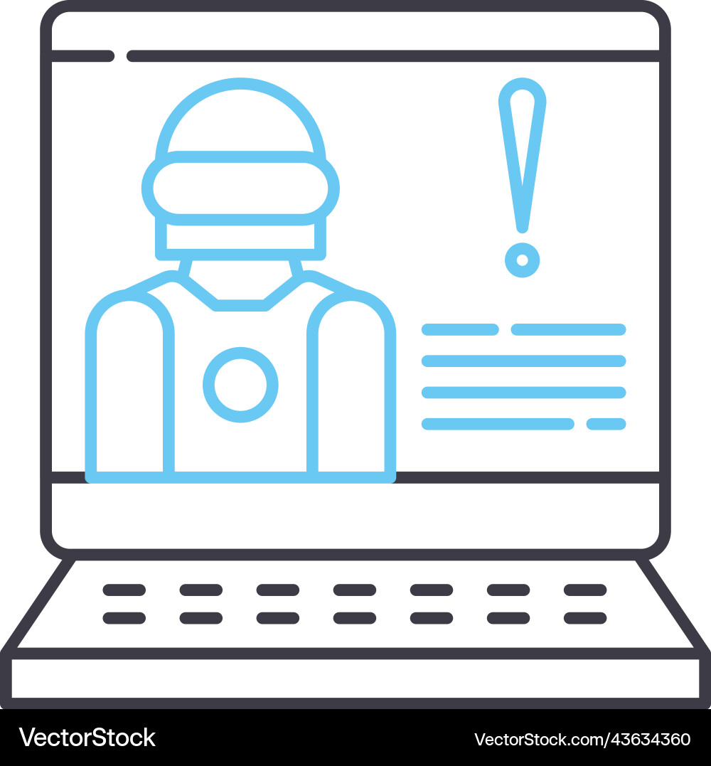 Error function line icon outline symbol vector image