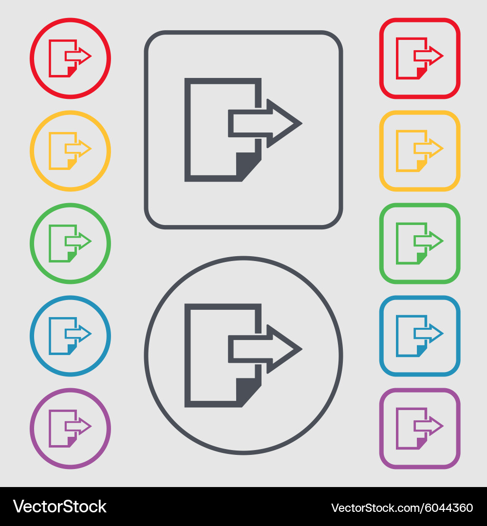 Export file icon document symbol symbols vector image