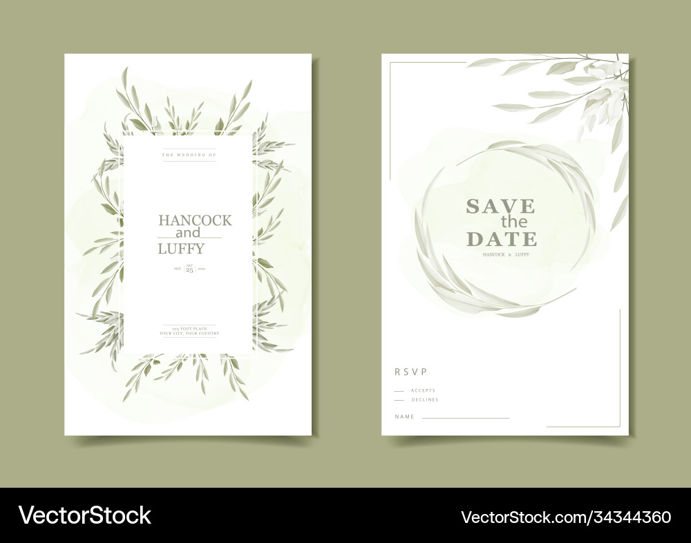 Floral wedding invitation card Floral wedding invitation card vector image