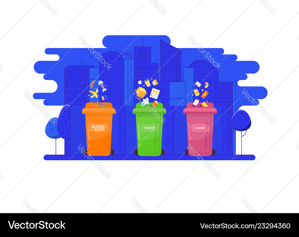 Garbage recycling and utilization concept Garbage recycling and utilization concept vector image