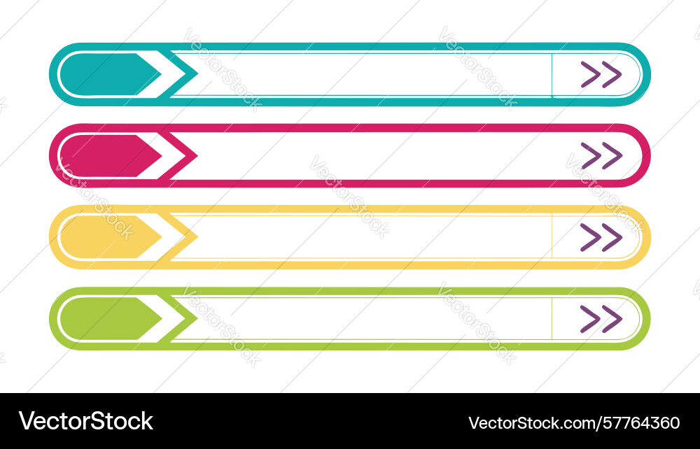 Gradient horizontal button bar elements design vector image