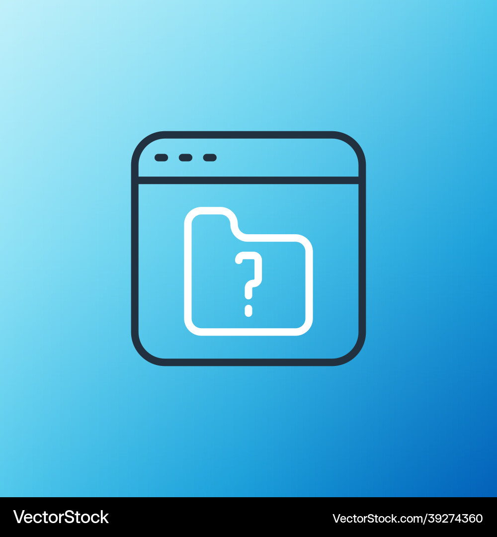 Line file missing icon isolated on blue background Line file missing icon isolated on blue background Vector Image