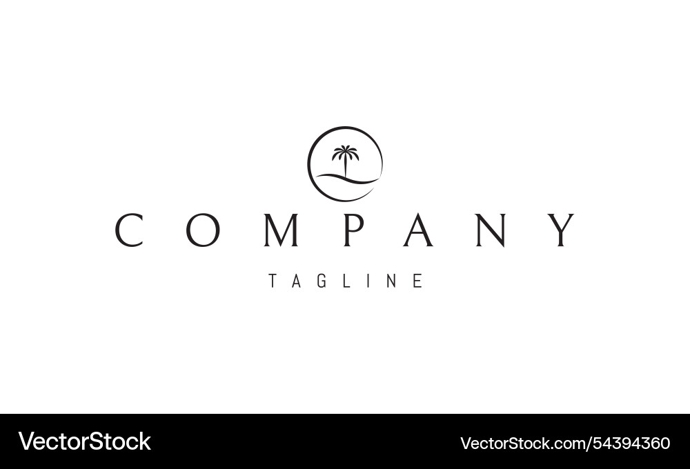Logo with an abstract image of a palm tree Vector Image