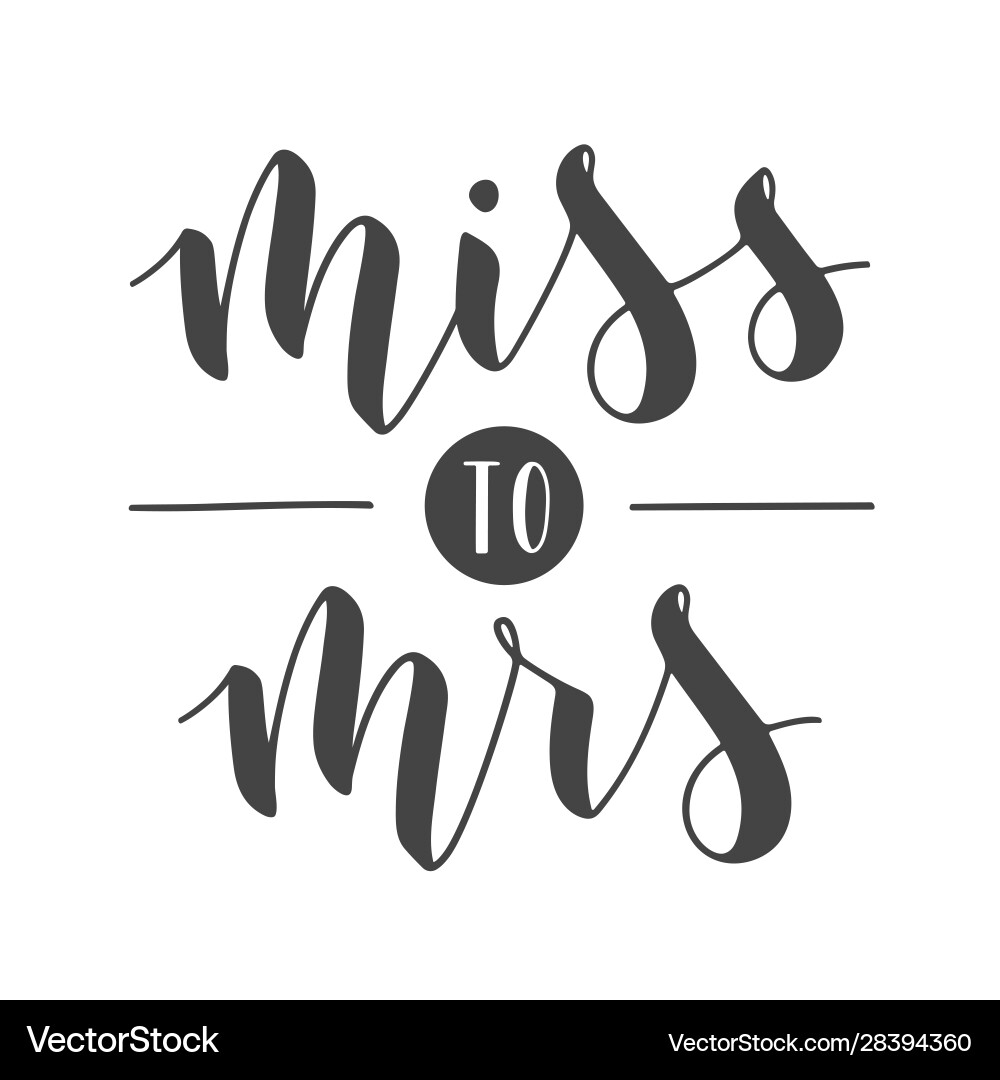 Miss zu Frau Hochzeit Banner Vektorbild