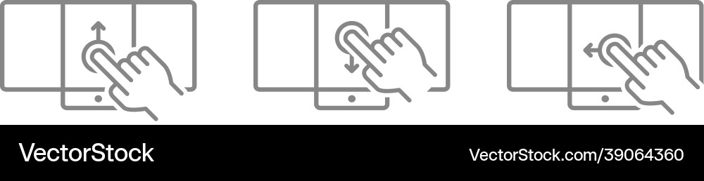 Mobile phone with different swipe gesture icons Mobile phone with different swipe gesture icons Vector Image